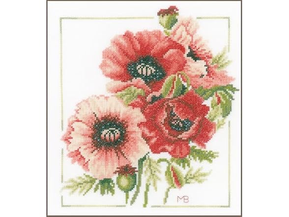 Lanarte Anemone Bouquet Cross Stitch Kit