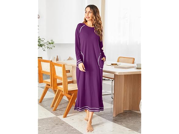 Ekouaer Women (XL) Nightshirt Long Sleeve Dress