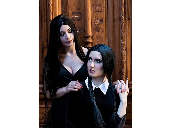Morticia Wig Long Black Straight Wig