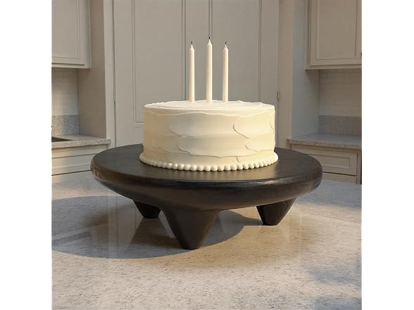 Creative Co-Op Mango Wood Round Footed Pedestal Stand