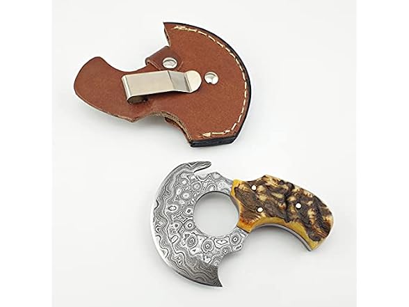 Drevni Steel GAR-121 Skinning Knife with Ram Handle