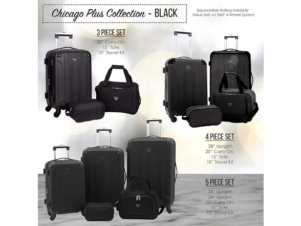 Travelers Club Chicago Luggage, 5-Piece Set