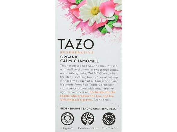 16CT TAZO Calm Chamomile Herbal Tea, Caffeine Free