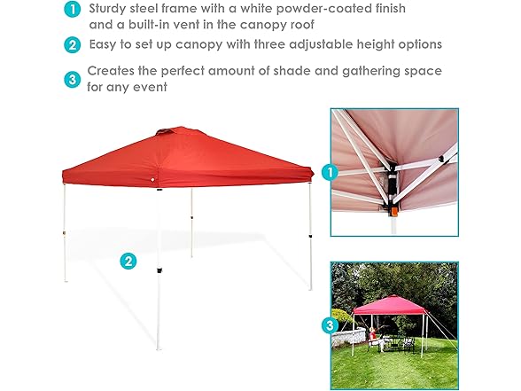 Sunnydaze 12 x 12-Foot Premium Pop-Up Canopy
