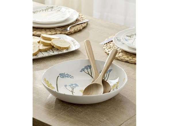 Lenox Wildflowers Salad Bowl w/ Servers 3pc