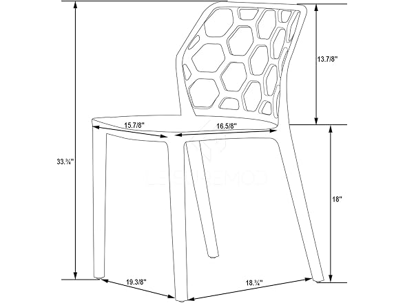 LeisureMod Dynamic Clear Acrylic Dining Chair Red