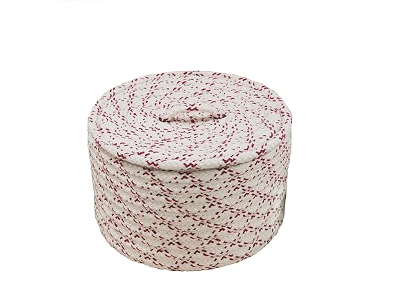 Holiday Wool Lidded Crock Basket - Red