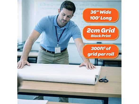 Geyer 2cm Graph Paper Roll 36"x100'