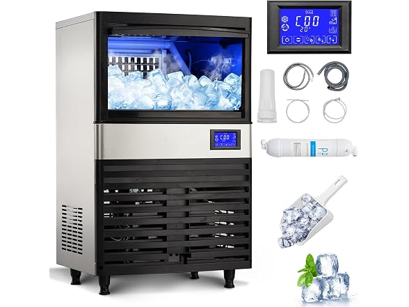 300W Commercial Ice Maker, 110 Lbs/Day