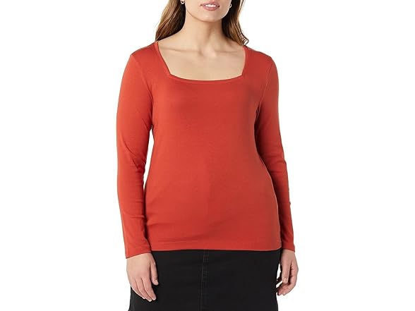 Amazon Essentials Women's Slim-Fit Square Neck T-Shirt