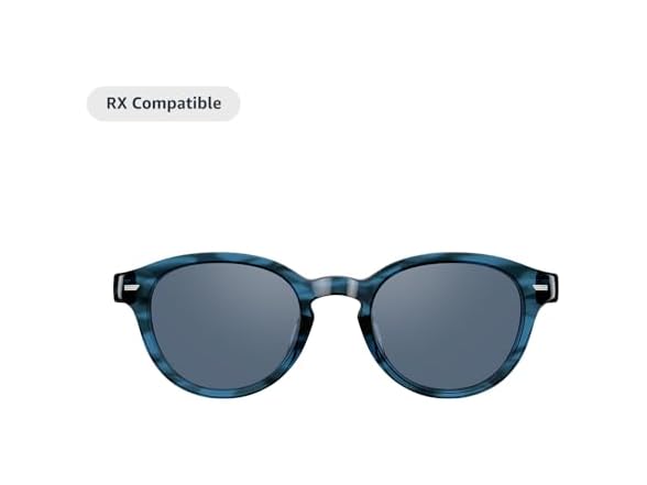 (NEW) Amazon Echo Frames Smart glasses, Designed for Alexa+, Round frames in Blue Tortoise