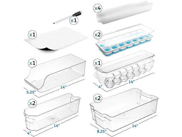 Hearth & Harbor 56 Piece Fridge Organizer Bins - Set of 32