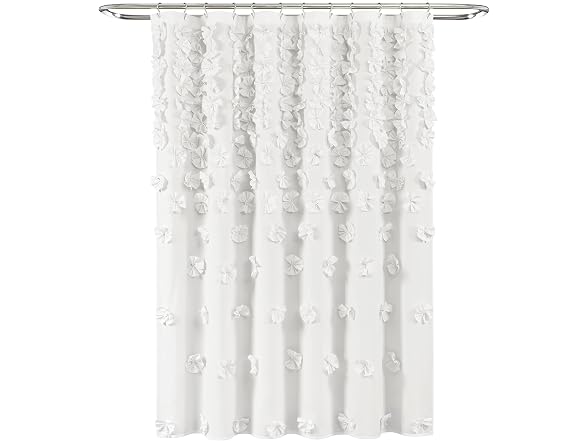 Lush Decor Riley Shower Curtain, 72" W x 72" L, White