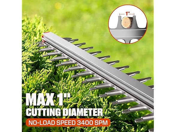 SENIX 40V Max 24-Inch Cordless Hedge Trimmer