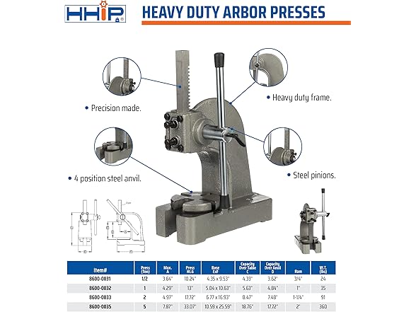 HHIP Heavy Duty Arbor Press