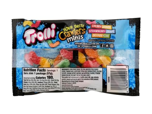 1CT Trolli Sour Brite Crawlers Minis, Assorted Flavors