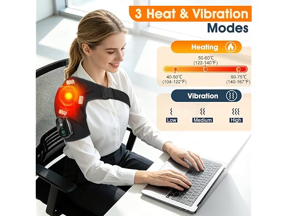 DeMoce Shoulder Heat Massager, Black