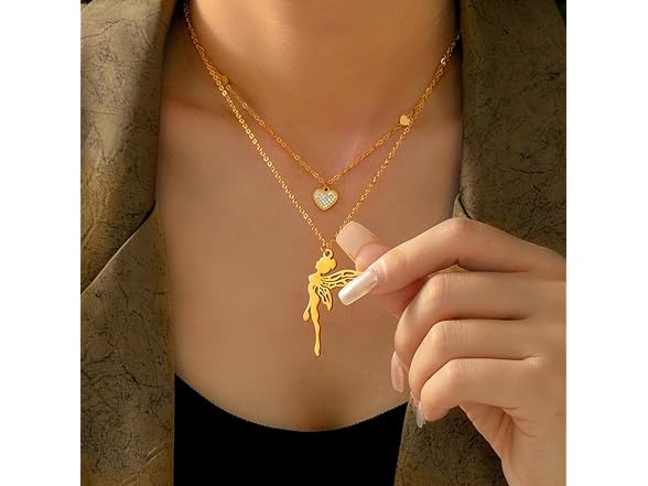 SABAAH Angel Pendant Necklace Gold