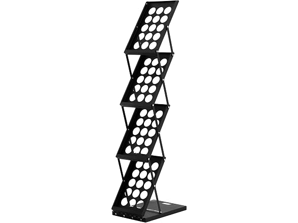 Foldable Magazine Display Rack, 4-Tier Brochure