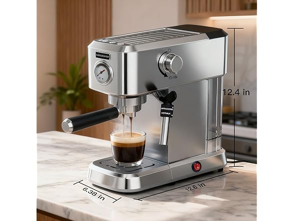 Espresso Machine 20 Bar, Silver