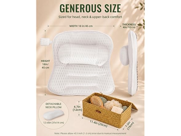 COREGROUND 3-Zone Bathtub Pillow