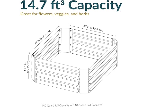 Sunnydaze Square Steel Garden Bed- Silver