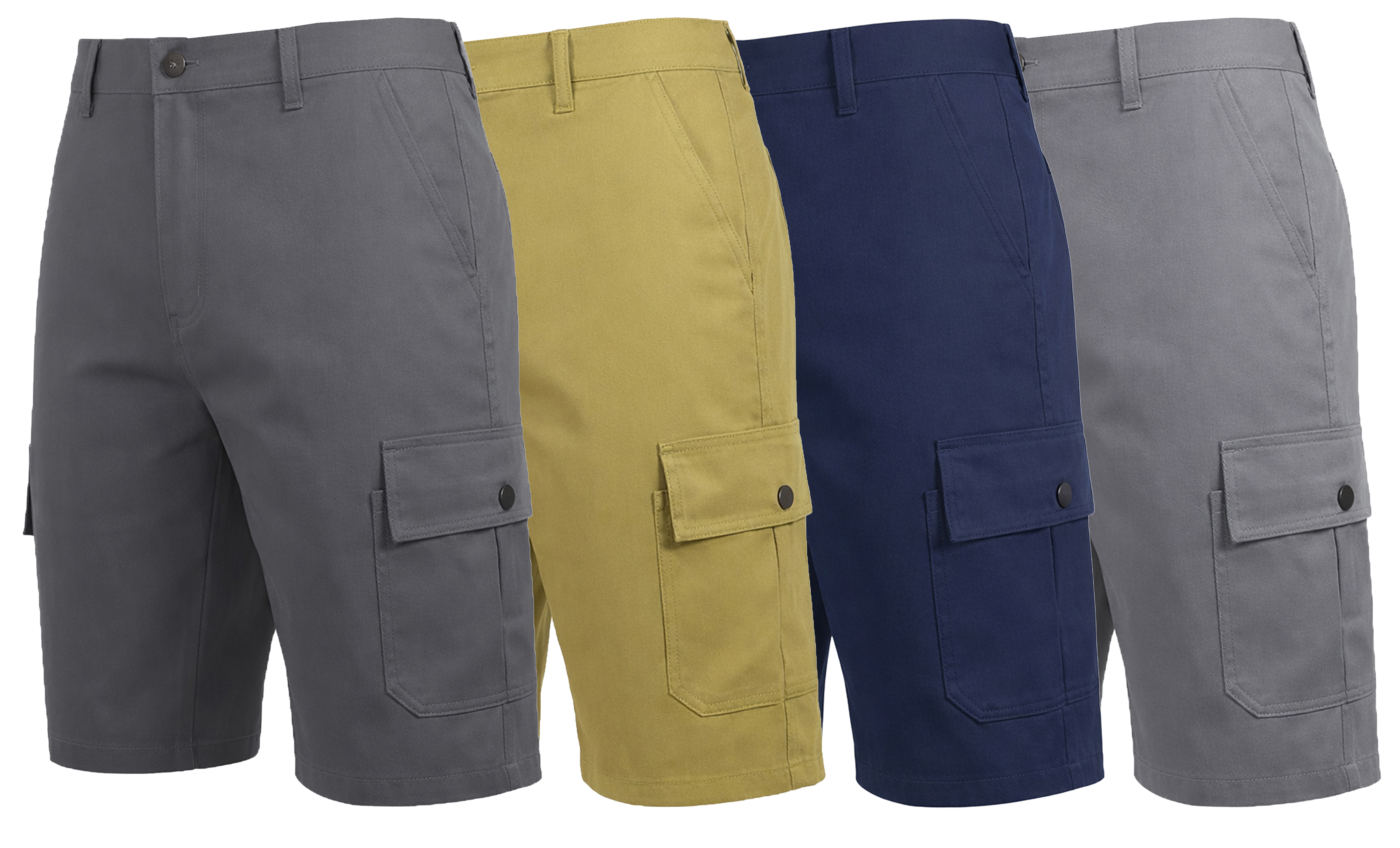 Mens Cotton Flex Stretch Cargo Shorts - Gallery 10