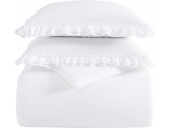 Shabby Chic Queen 3Pc White Comforter Set
