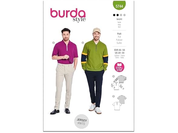 Burda Top Sewing Pattern, Multicolor