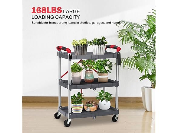 YardYonder 3-Tier Folding Utility Cart