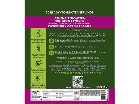 (2pk) Athena's Glow Tea Collagen + Energy Mix - 60 Servings Total
