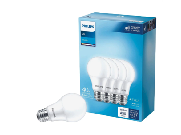 Phillps 5.5W (40W Equivalent) Daylight A19 Medium Led Light Bulb