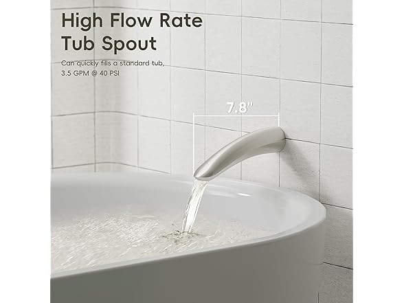 Gabrylly Shower System w/ Tub Spout, Brushed Nickel