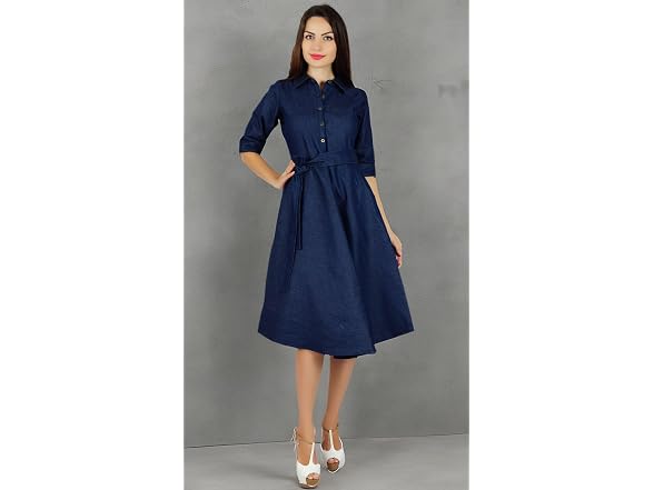 Bimba Women (10) Shirt Pockets Sleeve Casual Dress