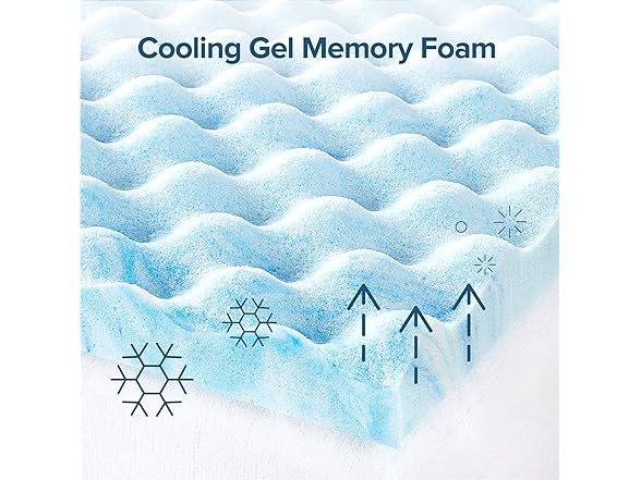 ZINUS 1.5" Swirl Gel Cooling Memory Foam Mattress, Queen