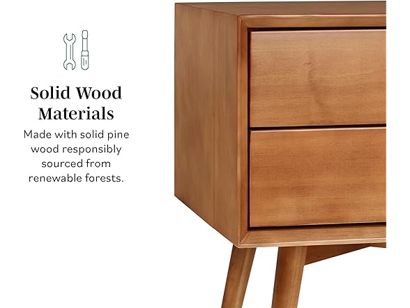 Walker Edison Mid Century Modern Wood Nightstand