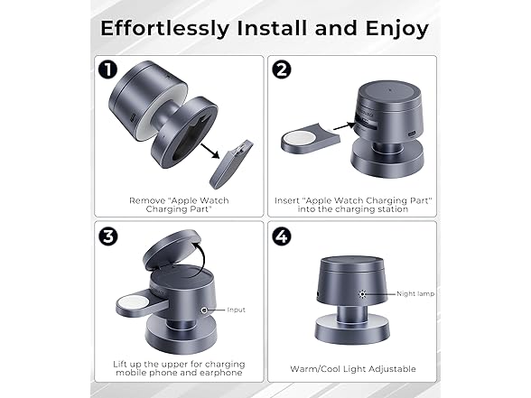 4 in 1 Wireless Charging Station | Lamp