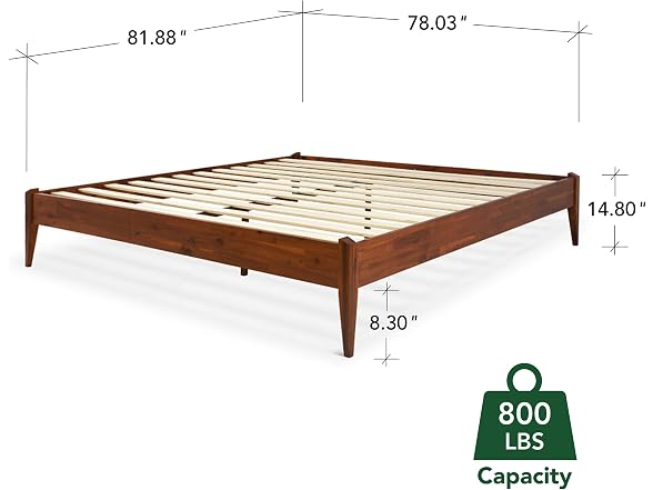 Bme Dinkee King Size Bed Frame, 15" High Platform