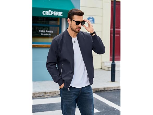 Crysully Men (L) Bomber Jacket Lightweight Coats