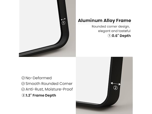 JISOSO 24x32 Inch Bathroom Mirror Black