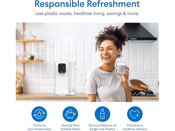 Brio SIMPL W2 Countertop Water Dispenser w/Refillable 2.5L Water Tank