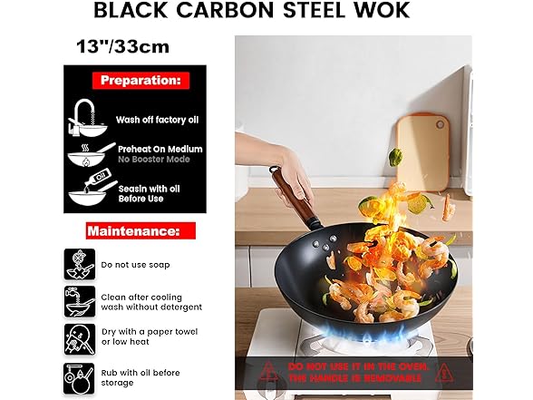 Deep-Nitrided Carbon Steel Wok