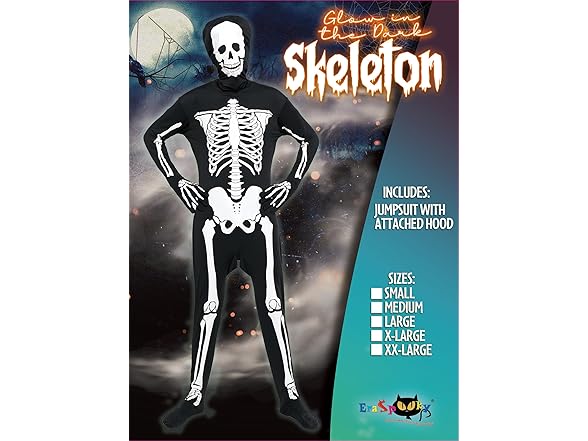 Men Skeleton Jumpsuit Costume