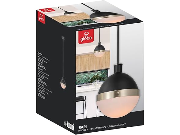 Globe Electric 1-Light Pendant, Black
