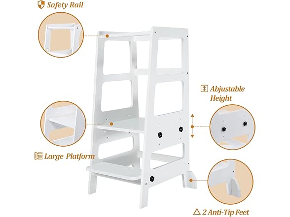 Adjustable-Height Toddler Tower Stool