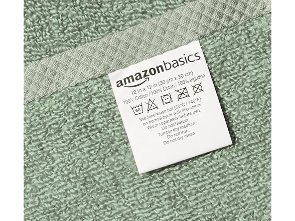 Amazon Basics Cotton Washcloths 12-Pack