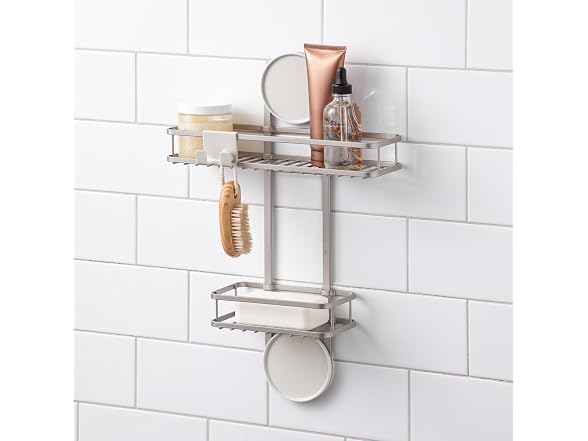 iDesign Self-Adhesive Shower Caddy with Razor Holder