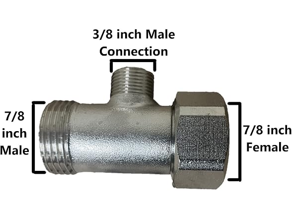 NuFlush Chrome Bidet T-Adapter, 7/8 inch Male