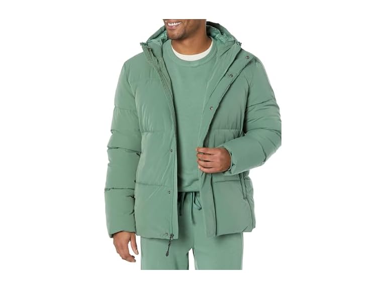 Amazon Essentials Men's Mid-Length Hooded Puffer Coat