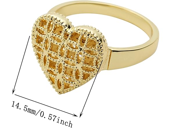 14K Gold Heart Shaped Nugget Rings (7)